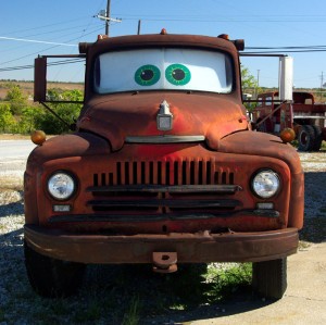 the truck that inspired the Tow Mater character in "Cars"