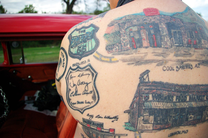 Ron "Tattoo Man" Jones has 8o Route 66 tattoos